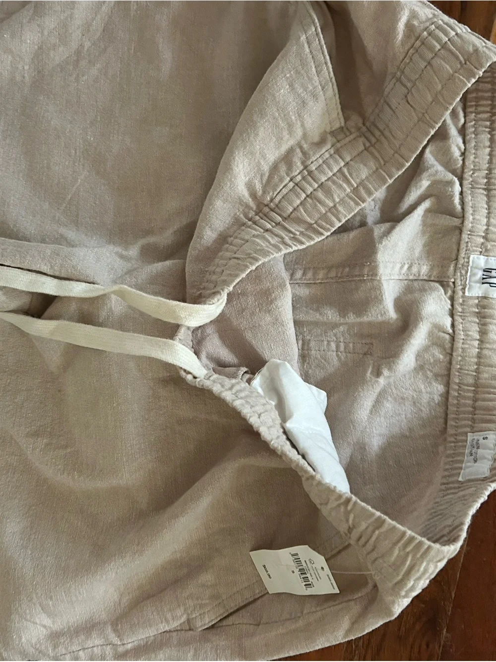 GAP Men's/teens  Light Beige Elastic-Waist Linen Pant Size small